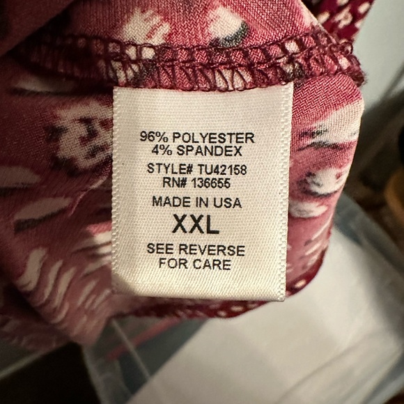 Beacon Dark Red Long Sleeve Key Hole top XXL - Picture 6 of 6